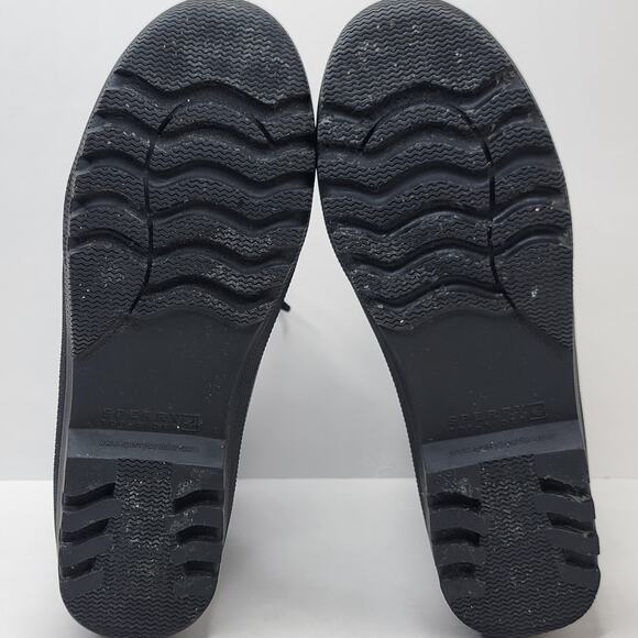 Sperry Gosling Duck Boots Women 9 Black Rubber Quilted Lace Up Rain Snow Winter - Picture 11 of 12
